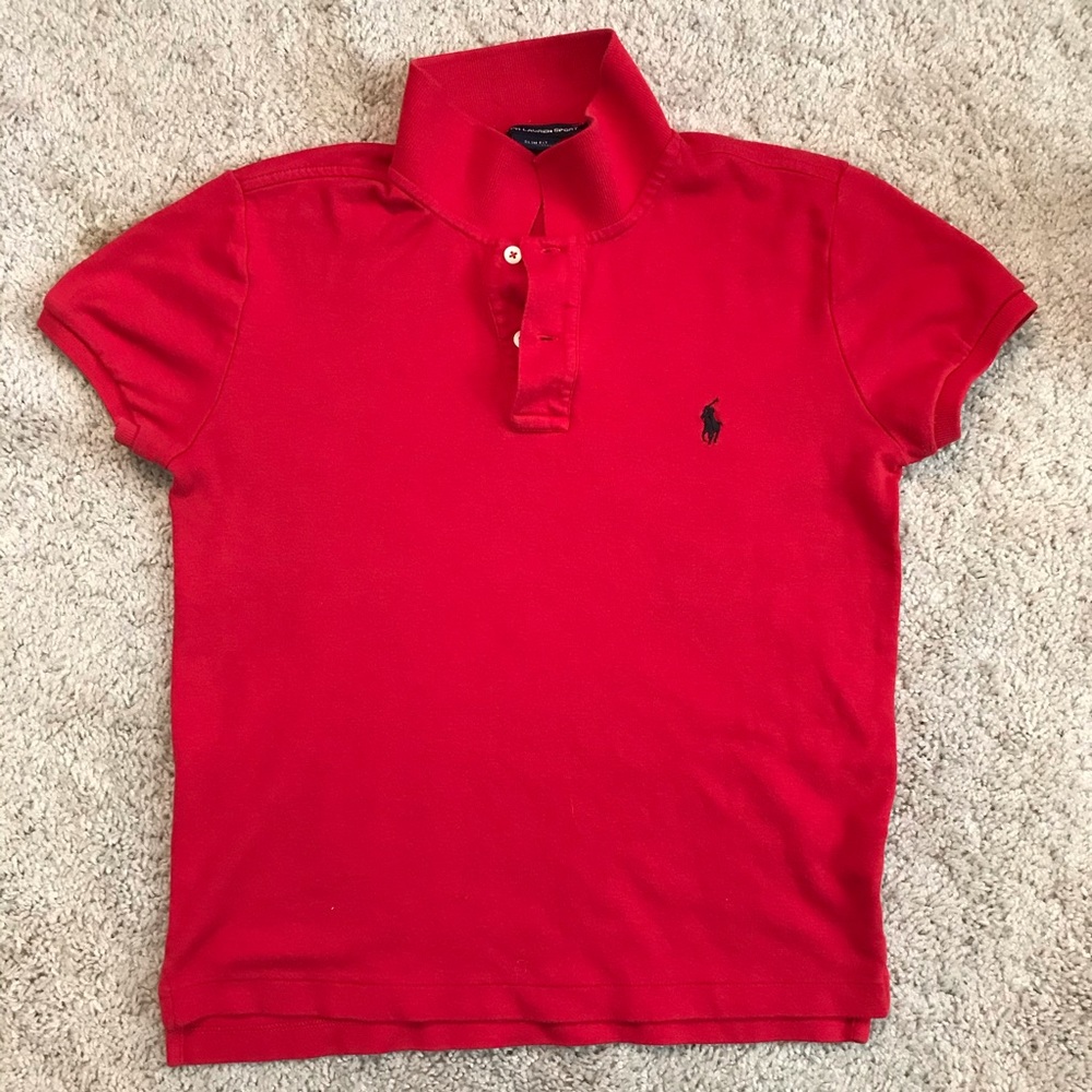 Red Ralph Lauren polo shirt